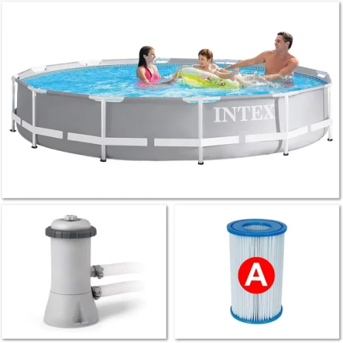 Басейн каркасний Intex 26712NP 366×76 см, 6503 л, з фільтр-насосом 2006 л/год