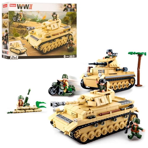 Конструктор Sluban WW2: Танк PzKpfw IV і Wespe 543 деталі