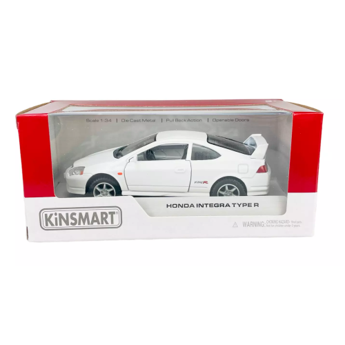 Металева інерційна машинка Kinsmart Honda Integra Type R 1:34, біла