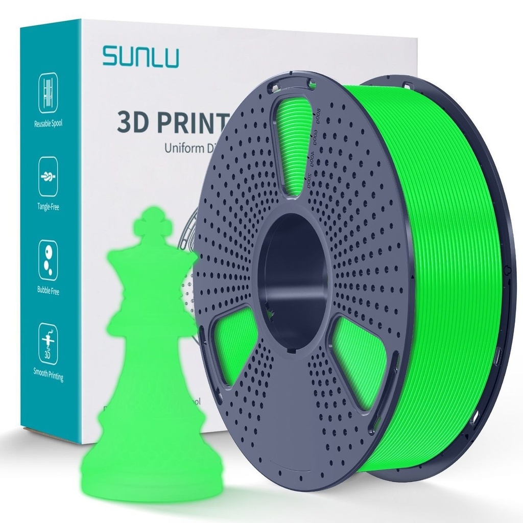 Filament SUNLU PLA Neon 1.75 mm Green/Glow In The Dark Future Green, 1 kg — photo 2