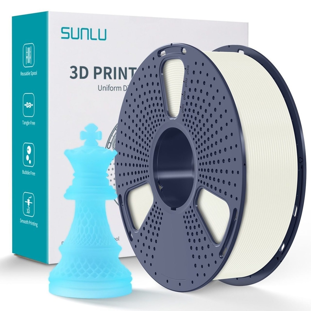 Filament SUNLU PLA Neon 1.75 mm White to Blue/ Glow In The Dark White (White to Blue), 1 kg — photo 2