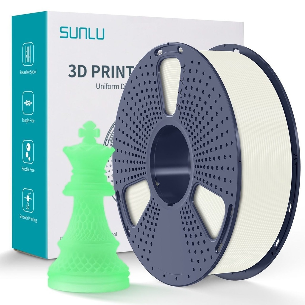 Filament SUNLU PLA Neon 1.75 mm White to Green/Glow In The Dark White (White to Green), 1 kg — photo 2