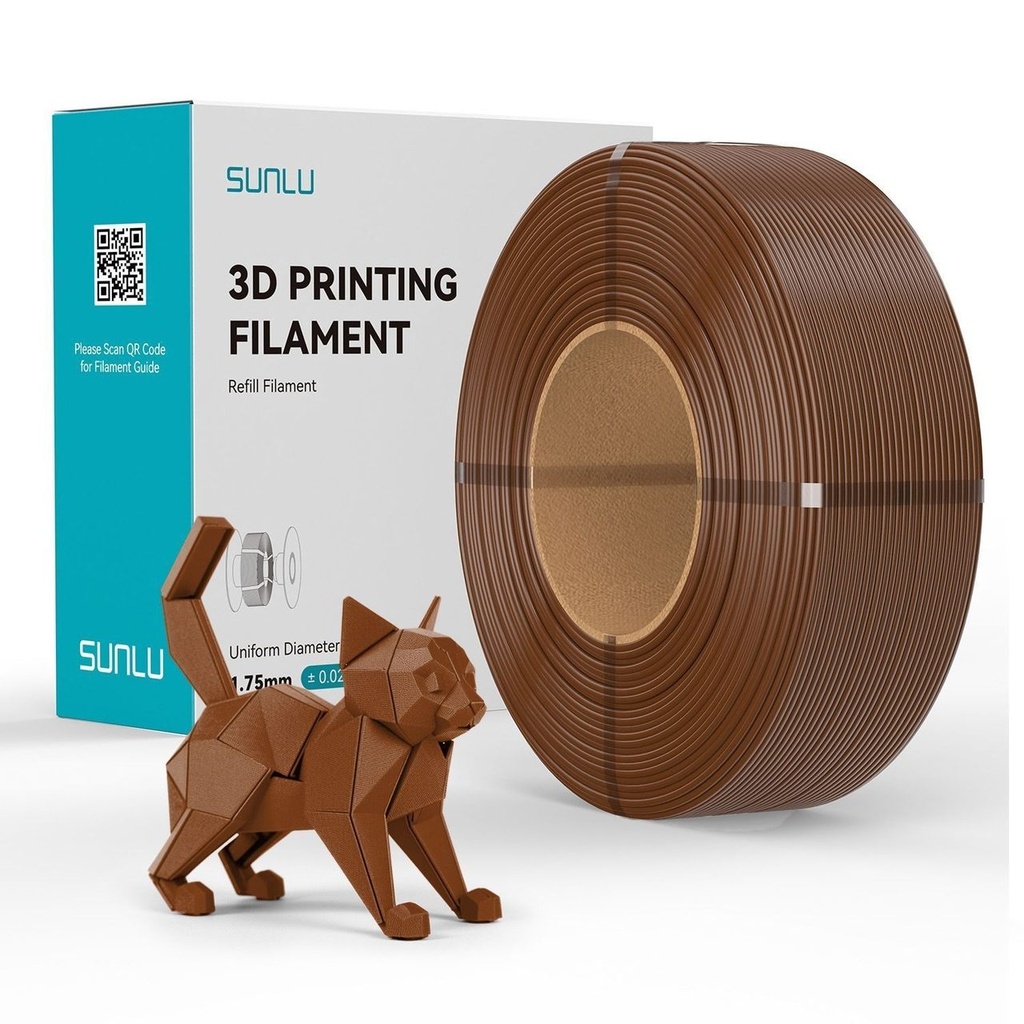 Filament SUNLU PLA Refill 1.75 mm Coffee Dark/Coffee Brown, 1 kg — photo 2