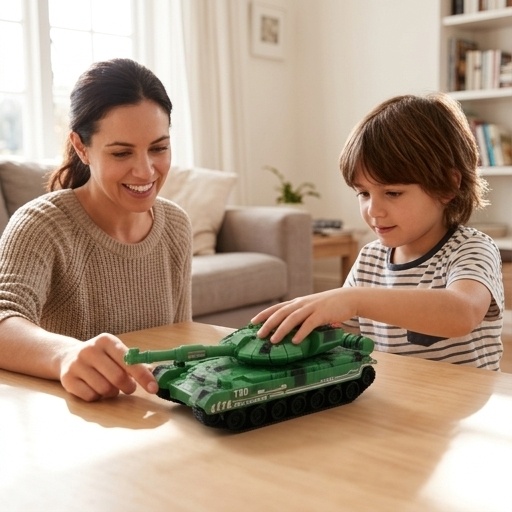 AI-generated illustrative family play scene