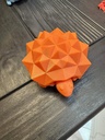 3D Printed Turtle Toy (Orange) - Top view