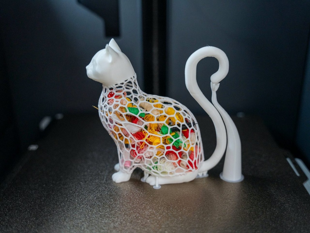 3D Printed Recycled Filament Cat Figurine photo 3