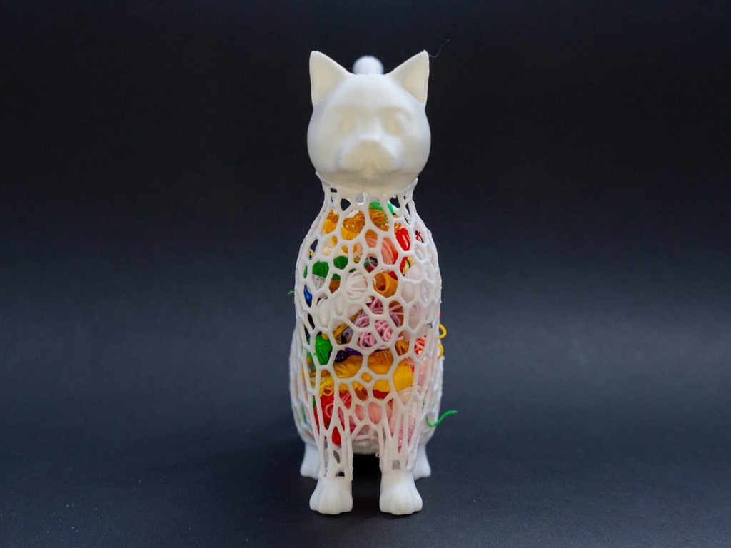 3D Printed Recycled Filament Cat Figurine photo 5