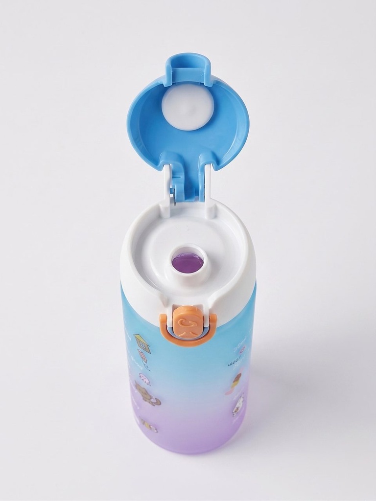 Kids Matte Gradient Thermos Bottle with Straw and Cute Stickers photo 4