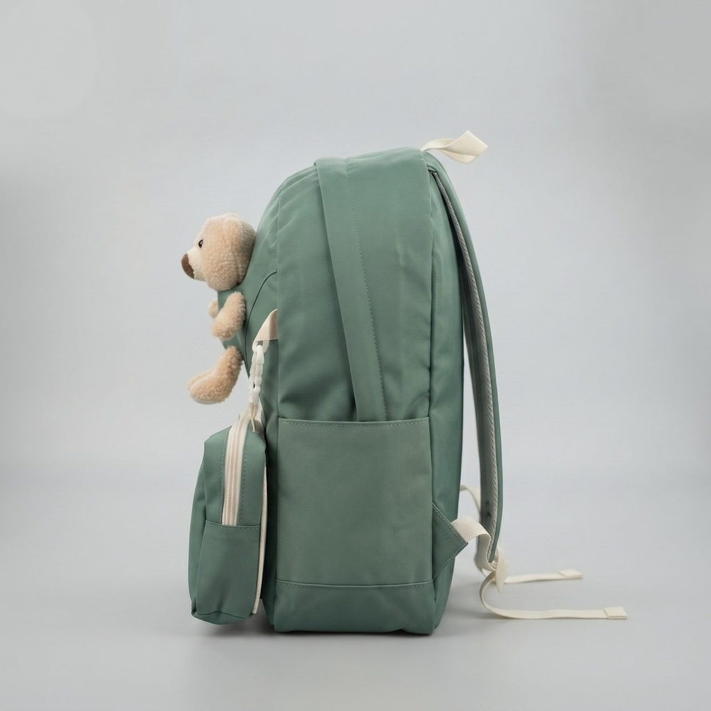 Green and Beige Stylish Kids Backpack photo 2