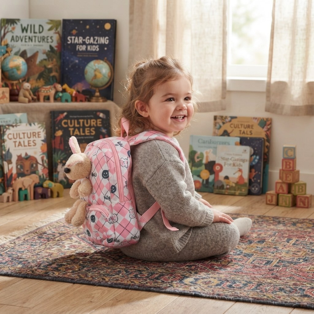 Pink Bunny Kids Backpack photo 3
