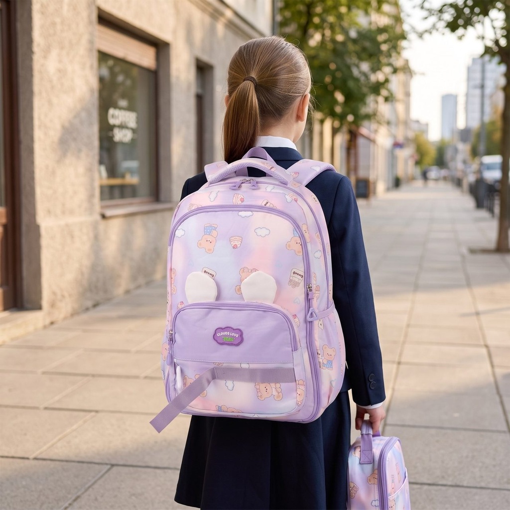 Pink Kids Bear Backpack photo 3