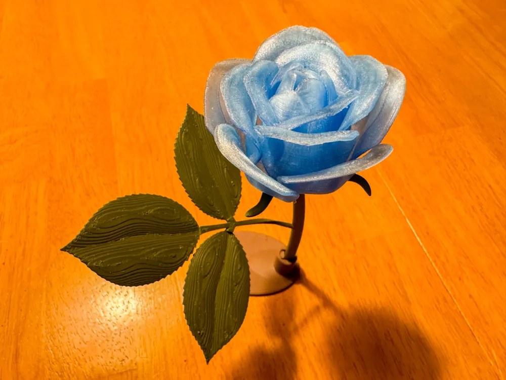3D Printed Rose Flower with Stem photo 6
