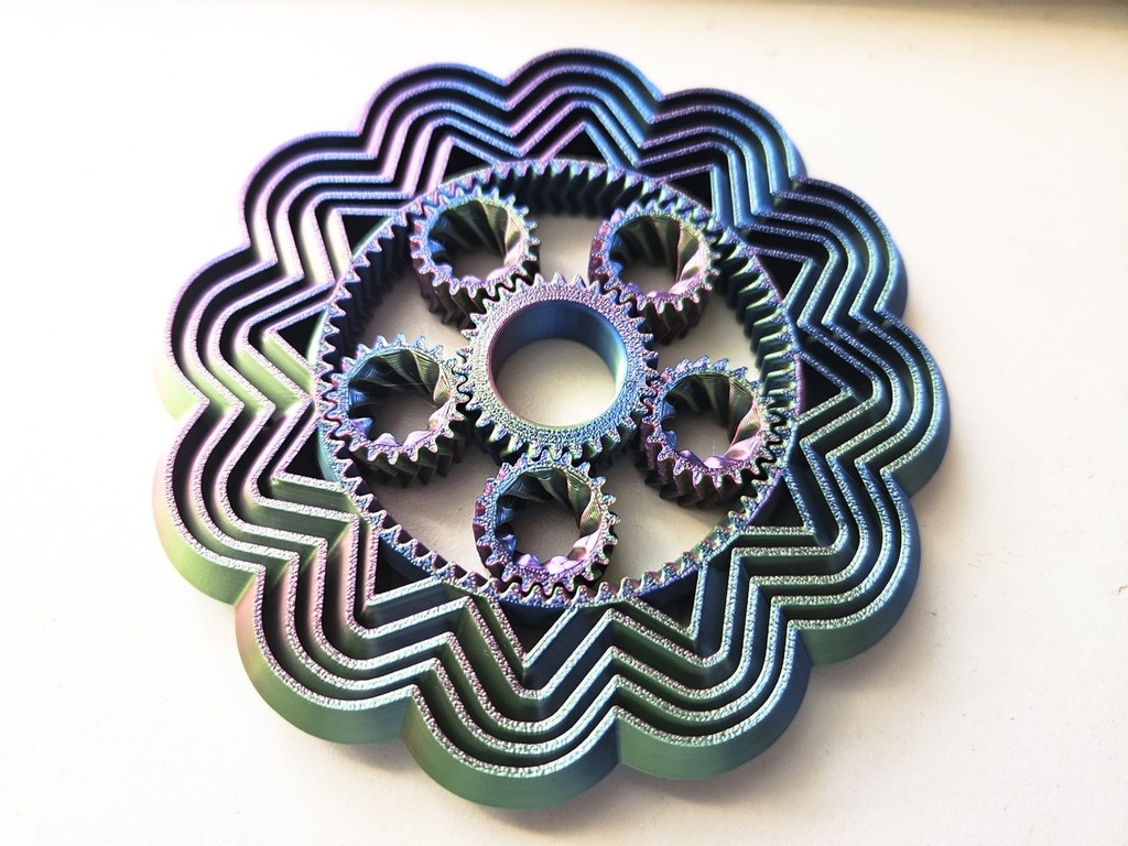 3D Printed Planetary Gear Star Spinner — alternate view