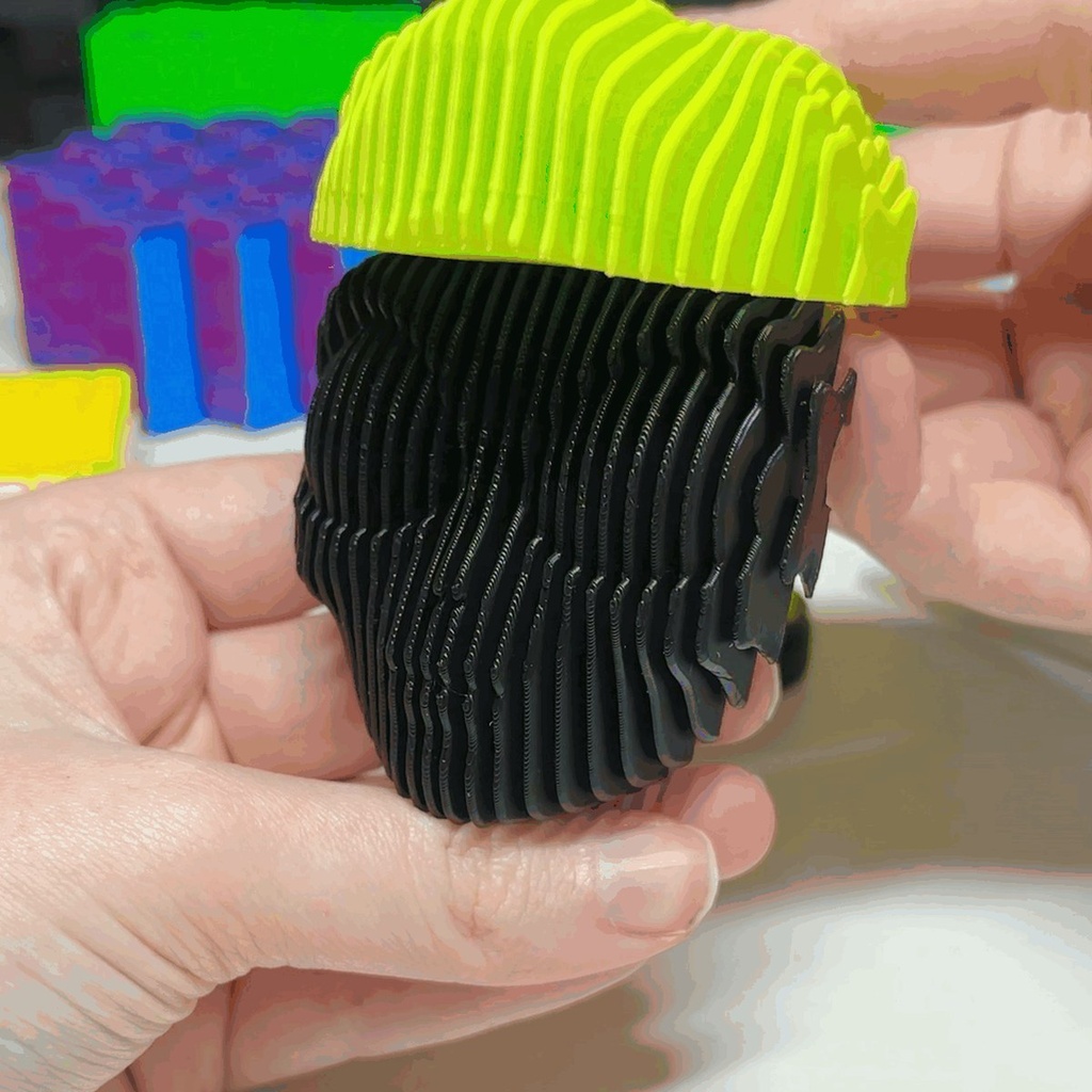 3D Printed Quantum See-Through Alien Fidget – Side view