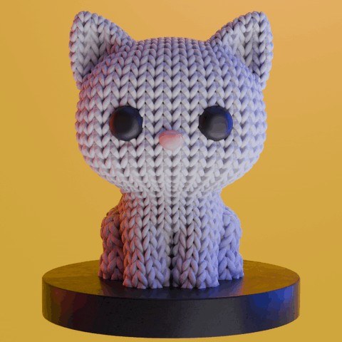 Knitted Kitty – purple example