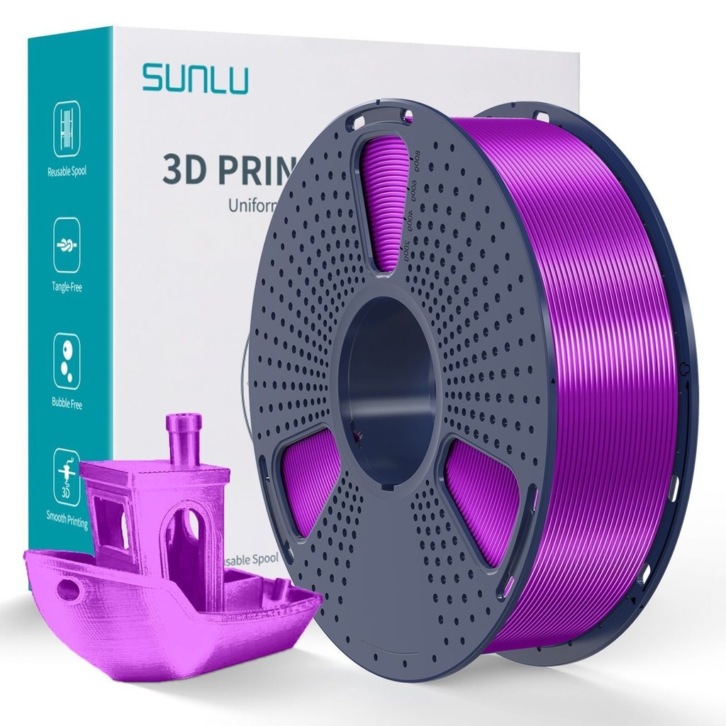 Filament SUNLU Silk PLA+ 1.75 mm Purple, 1 kg — photo 2