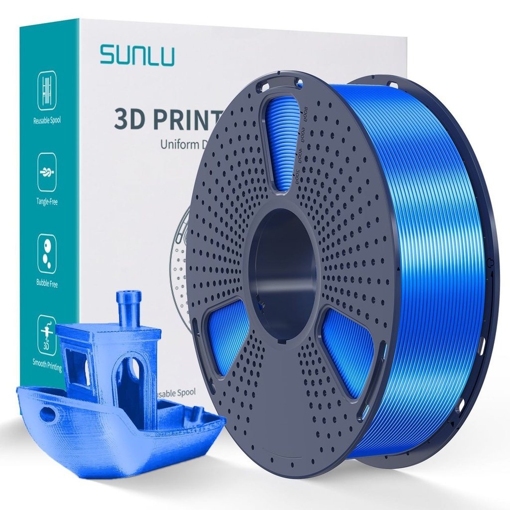 Filament SUNLU Silk PLA+ 1.75 mm Blue, 1 kg — photo 2