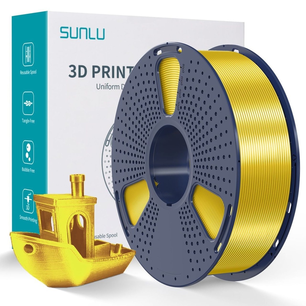 Filament SUNLU Silk PLA+ 1.75 mm Yellow, 1 kg — photo 2