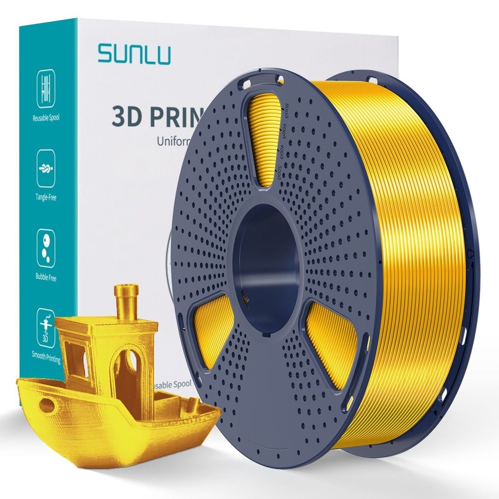 Filament SUNLU Silk PLA+ 1.75 mm Light-Gold/Light Gold, 1 kg — photo 2