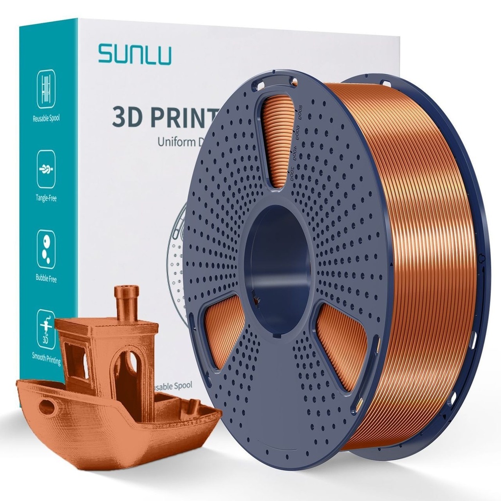 Filament SUNLU Silk PLA+ 1.75 mm Copper/Red Copper, 1 kg — photo 2