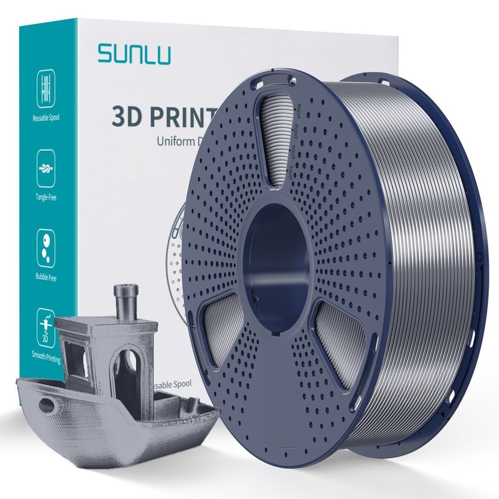 Filament SUNLU Silk PLA+ 1.75 mm Grey, 1 kg — photo 2