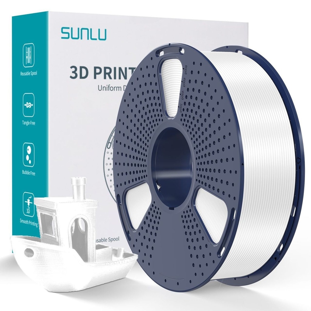 Filament SUNLU Silk PLA+ 1.75 mm White, 1 kg — photo 2