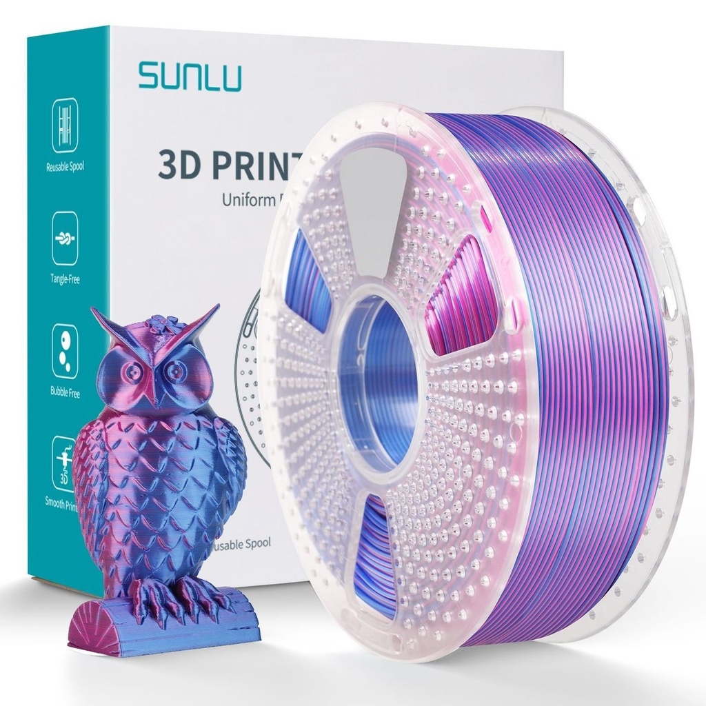Filament SUNLU Silk PLA+Dual Color Red Blue 1 kg — photo 2
