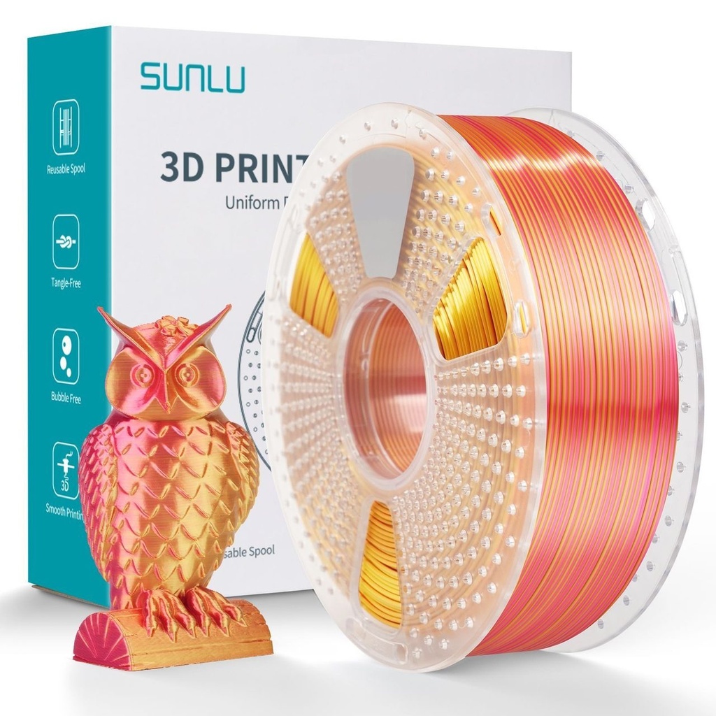Filament SUNLU Silk PLA+Dual Color Red Gold 1 kg — photo 2