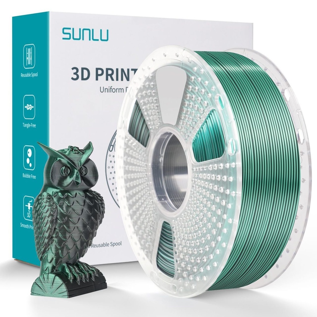 Filament SUNLU Silk PLA+Dual Color Black Green 1 kg — photo 2