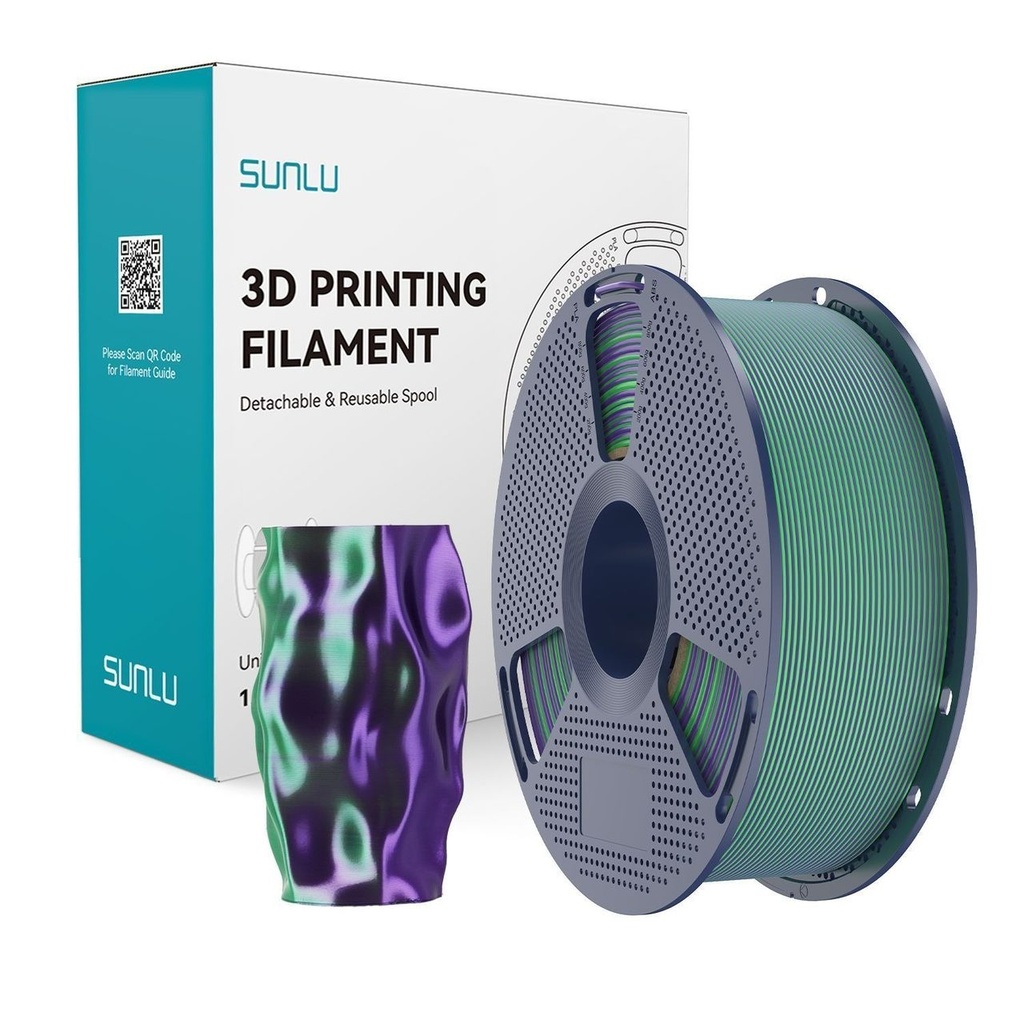 Filament SUNLU Silk PLA+ Dual Color 1.75 mm Green Purple, 1 kg — photo 2