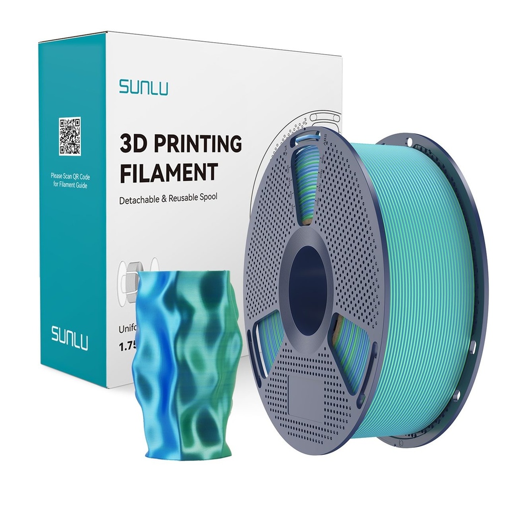 Filament SUNLU Silk PLA+ Dual Color 1.75 mm Blue Green, 1 kg — photo 2