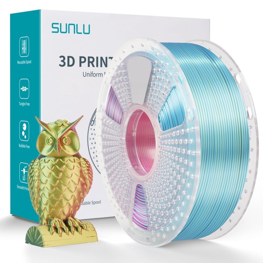 Filament SUNLU Silk PLA+ Tri Color 1.75 mm Red Yellow Green, 1 kg — photo 2