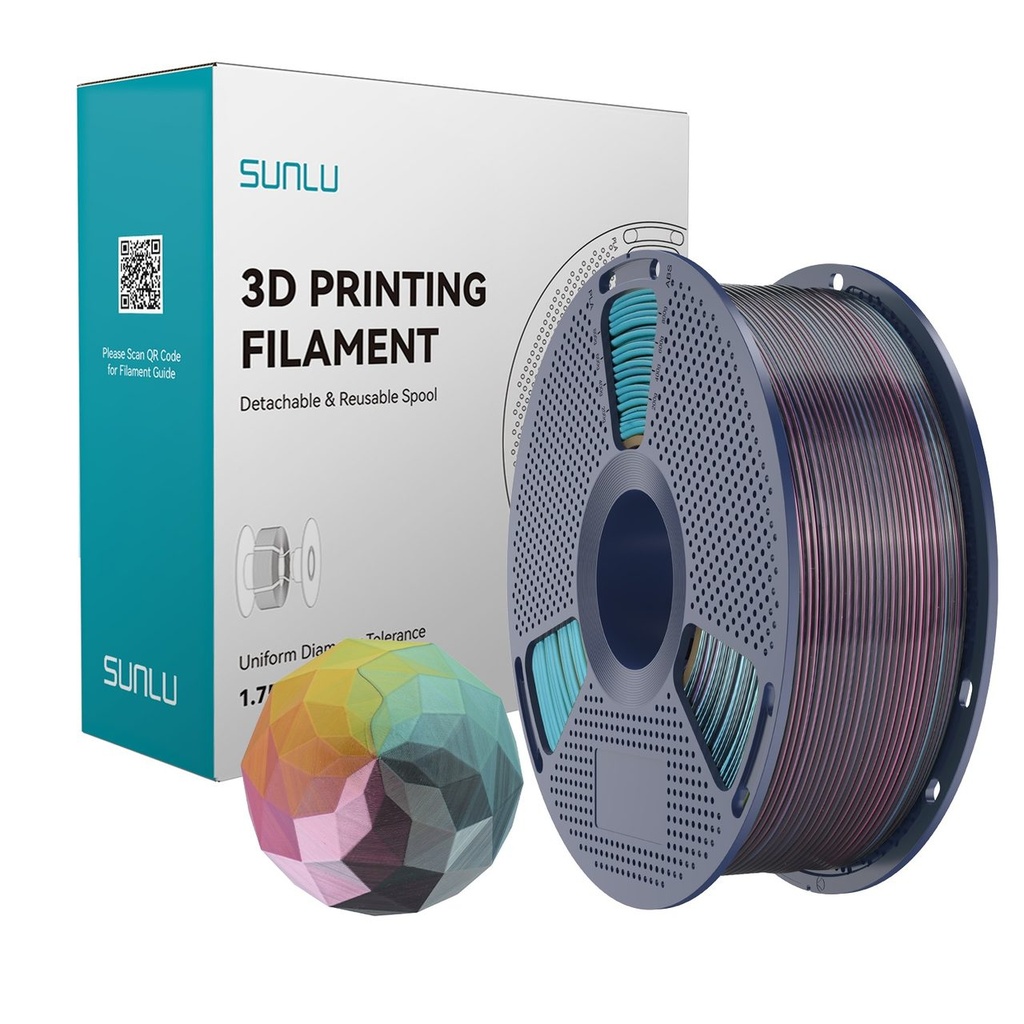 Filament SUNLU Silk PLA+ Four Color 1.75 mm Red Yellow Green Black, 1 kg — photo 2
