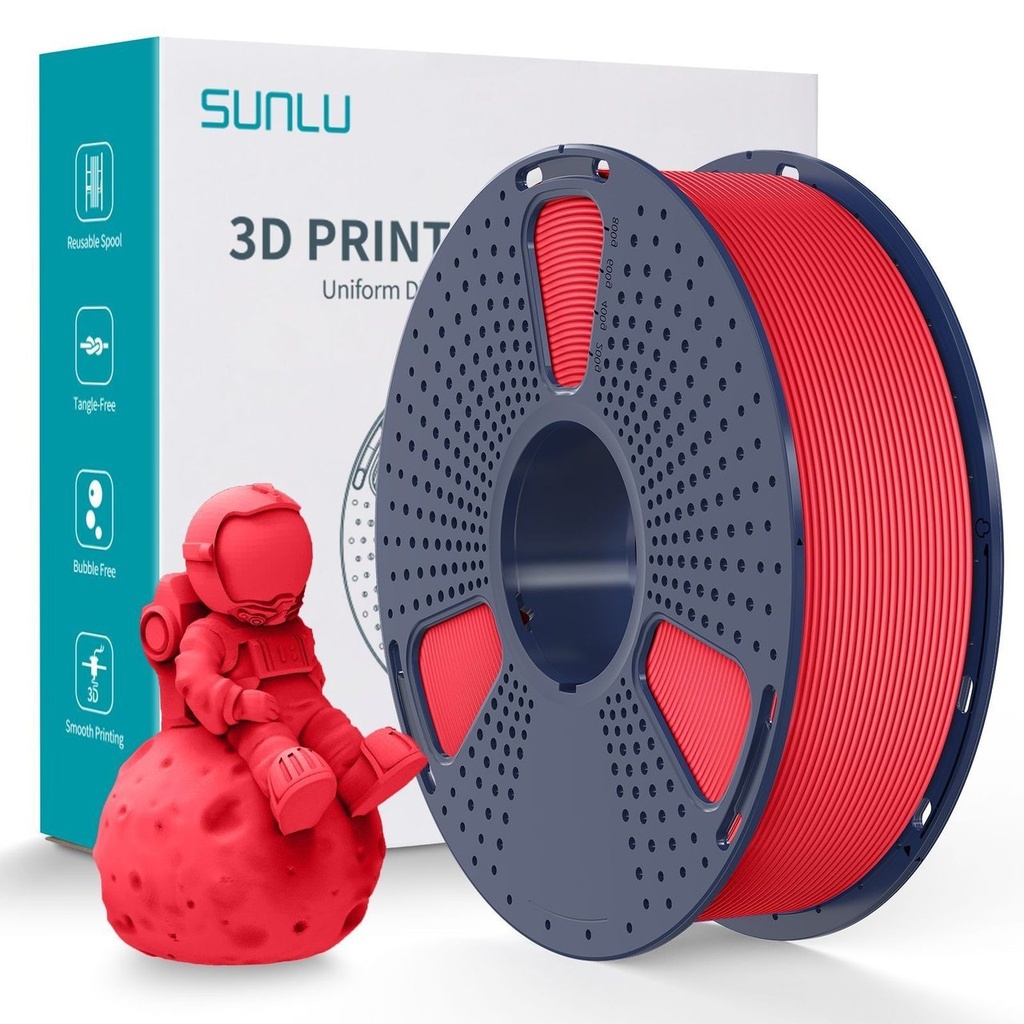 Filament SUNLU PLA matte 1.75 mm Red/Matte Red, 1 kg — photo 2