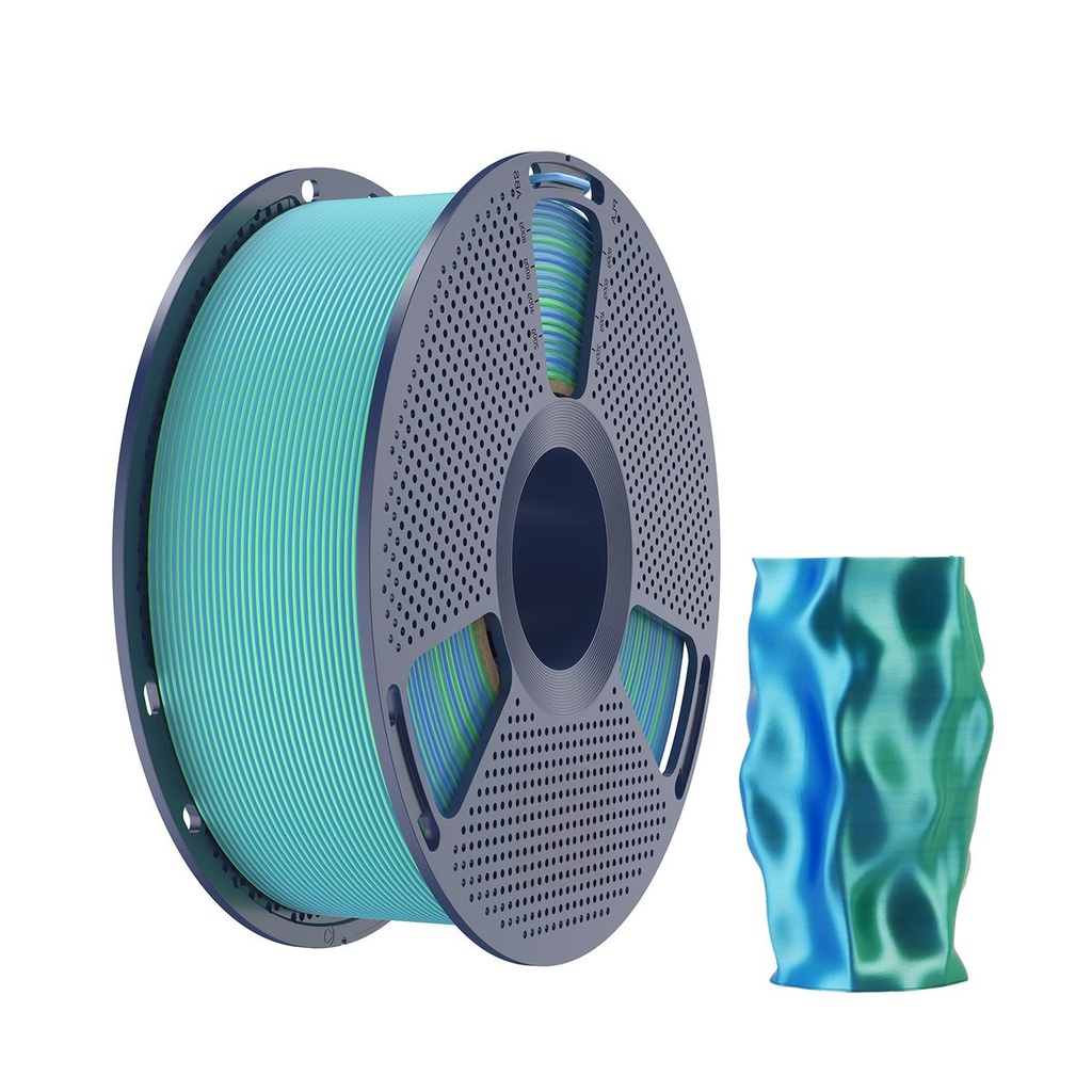 [3DS-NF-00000233] Філамент SUNLU Silk PLA+ Dual Color 1.75мм синій зелений/Blue Green, 1кг