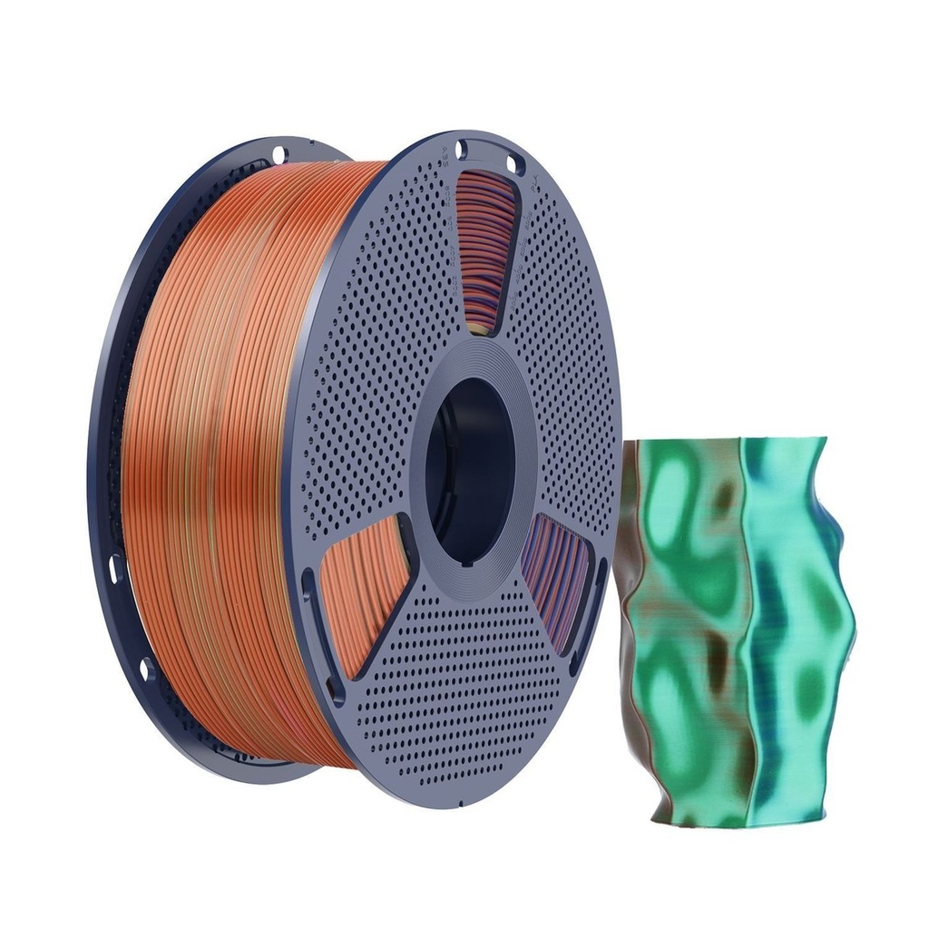 [3DS-FR-00012147] Filament SUNLU Silk PLA+ Tri Color 1.75 mm Orange Blue Green, 1 kg