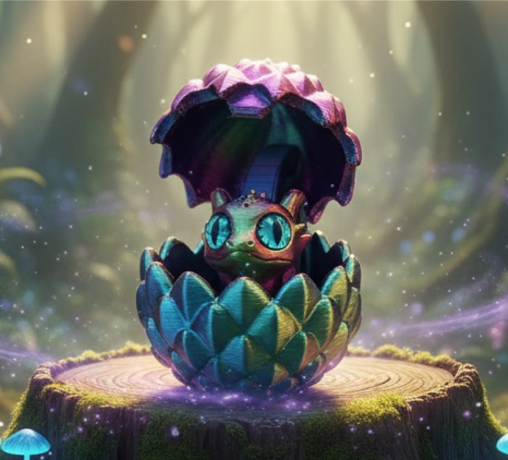 [260405] Dragon in Egg Figure (pink-green)