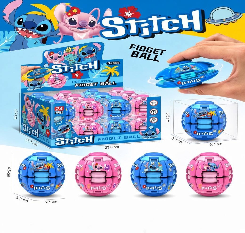 Stitch Transforming Spinner Ball — Assorted Colours