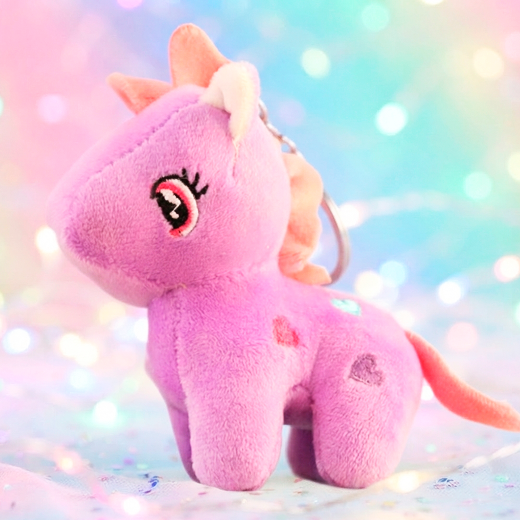 [260419] Unicorn Pony Plush Keychain (purple)
