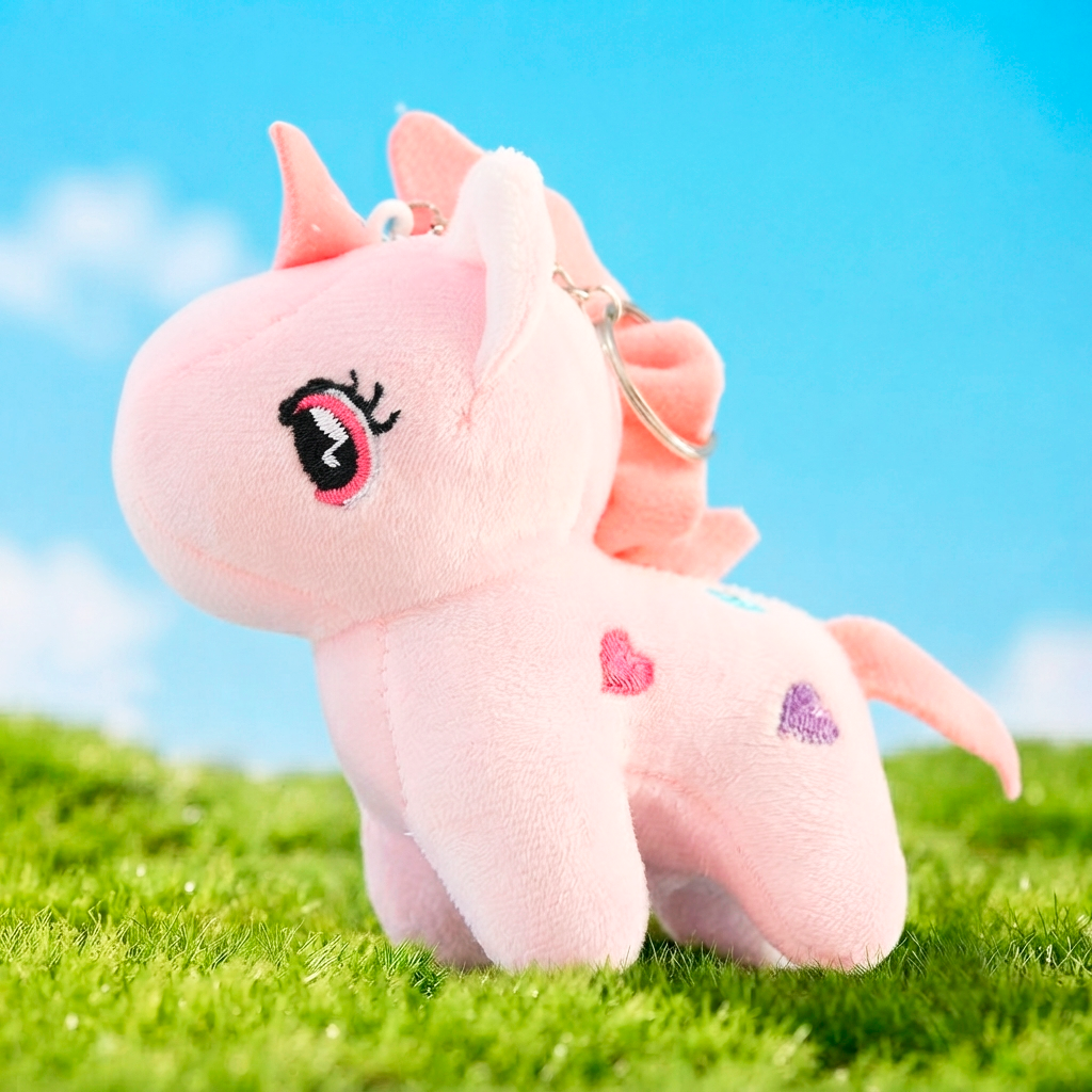 [260419] Unicorn Pony Plush Keychain (pink)