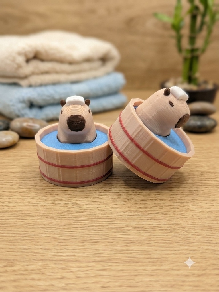 Capybara in a Tub Clicker — Keychain