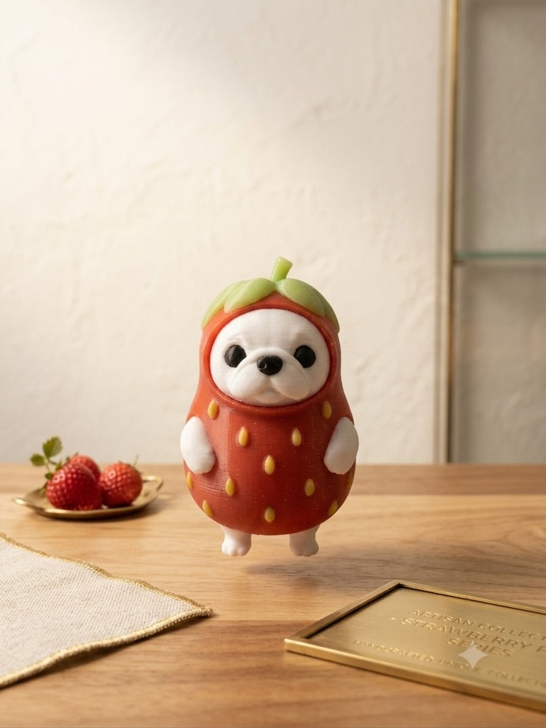 [KCHN153] Dog in a Strawberry — Keychain