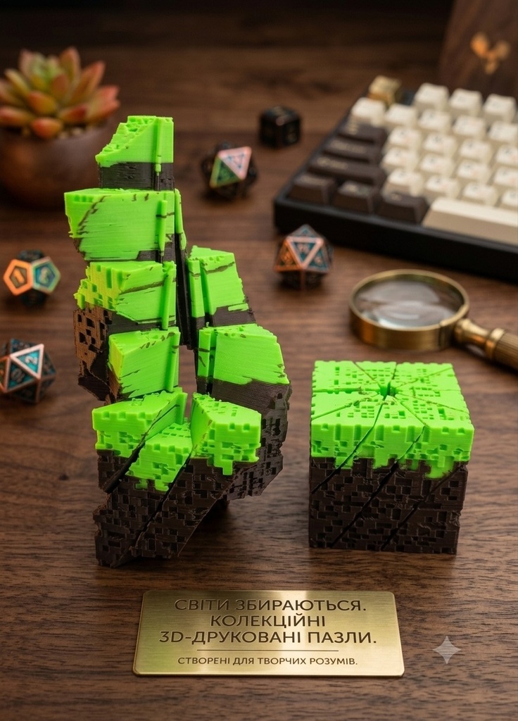 Earth Block Twist Fidget Cube
