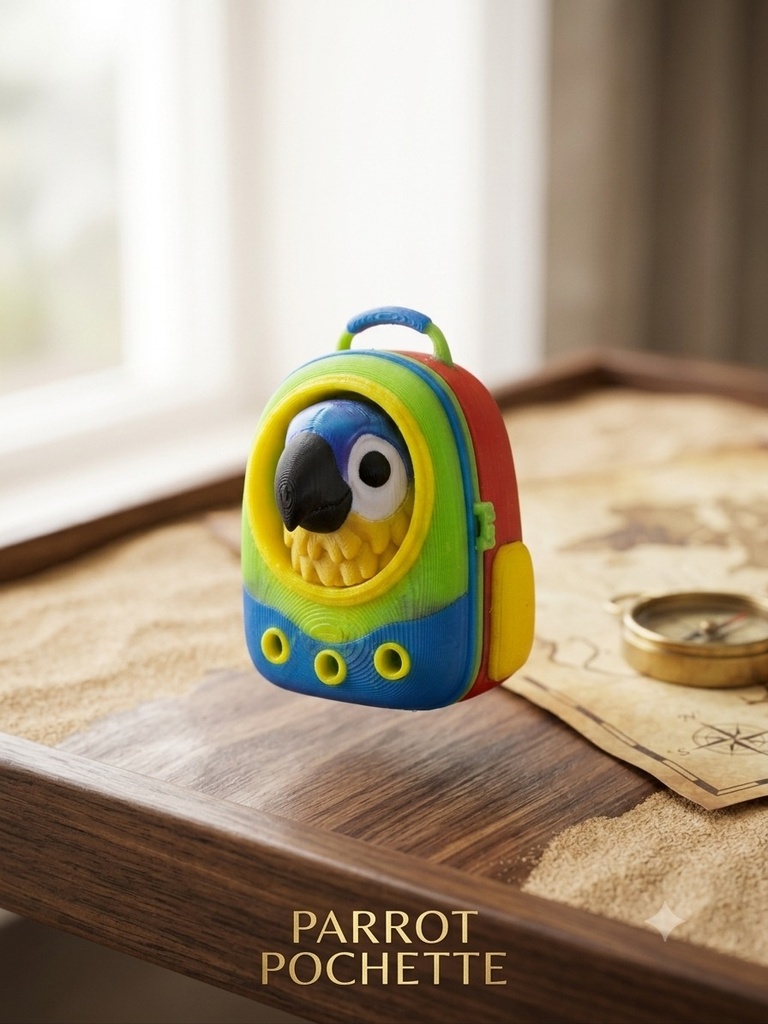 Parrot in a Basket Clicker — Keychain