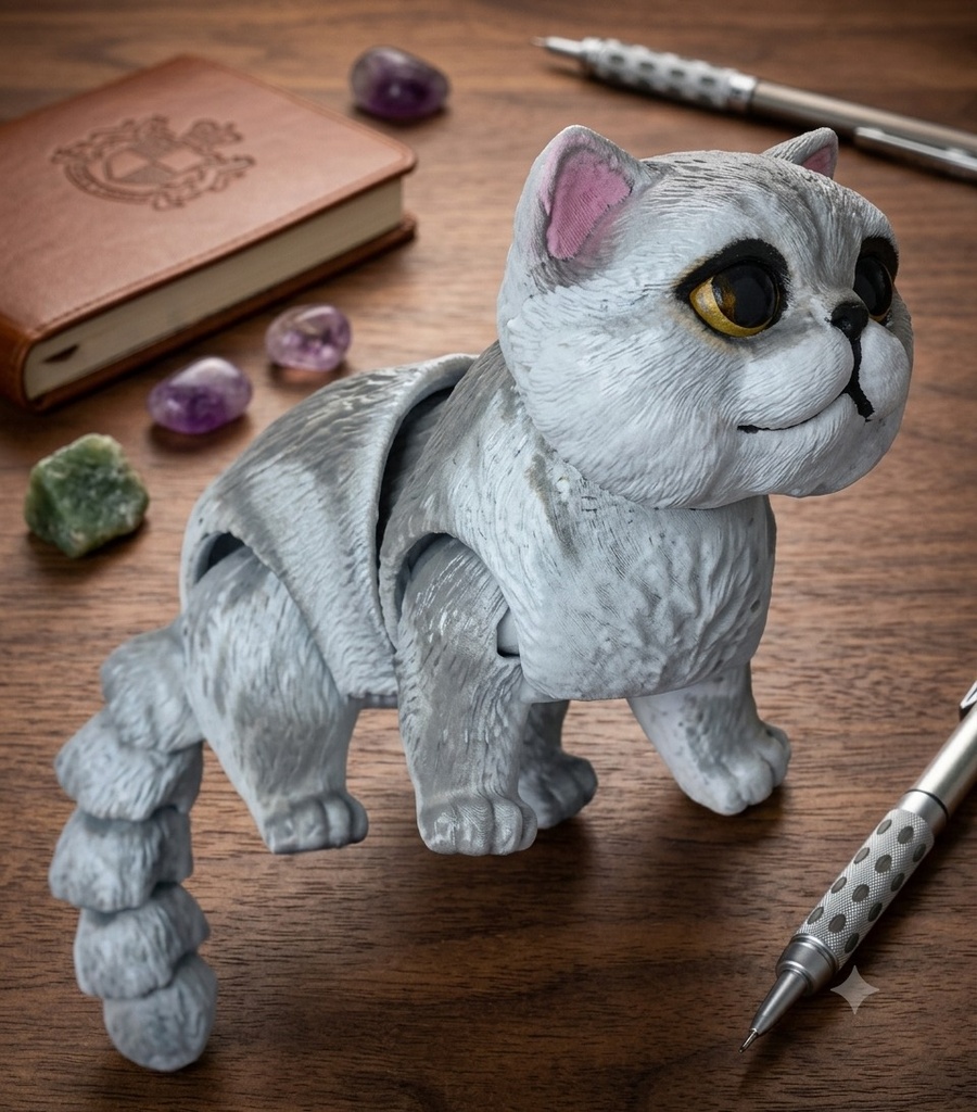 [KCHN098] Articulated Cat — Keychain
