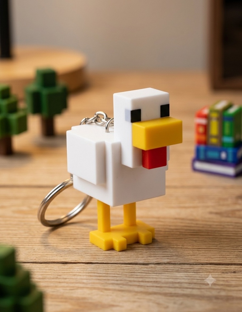 [KCHN113] Minecraft Chicken — Keychain