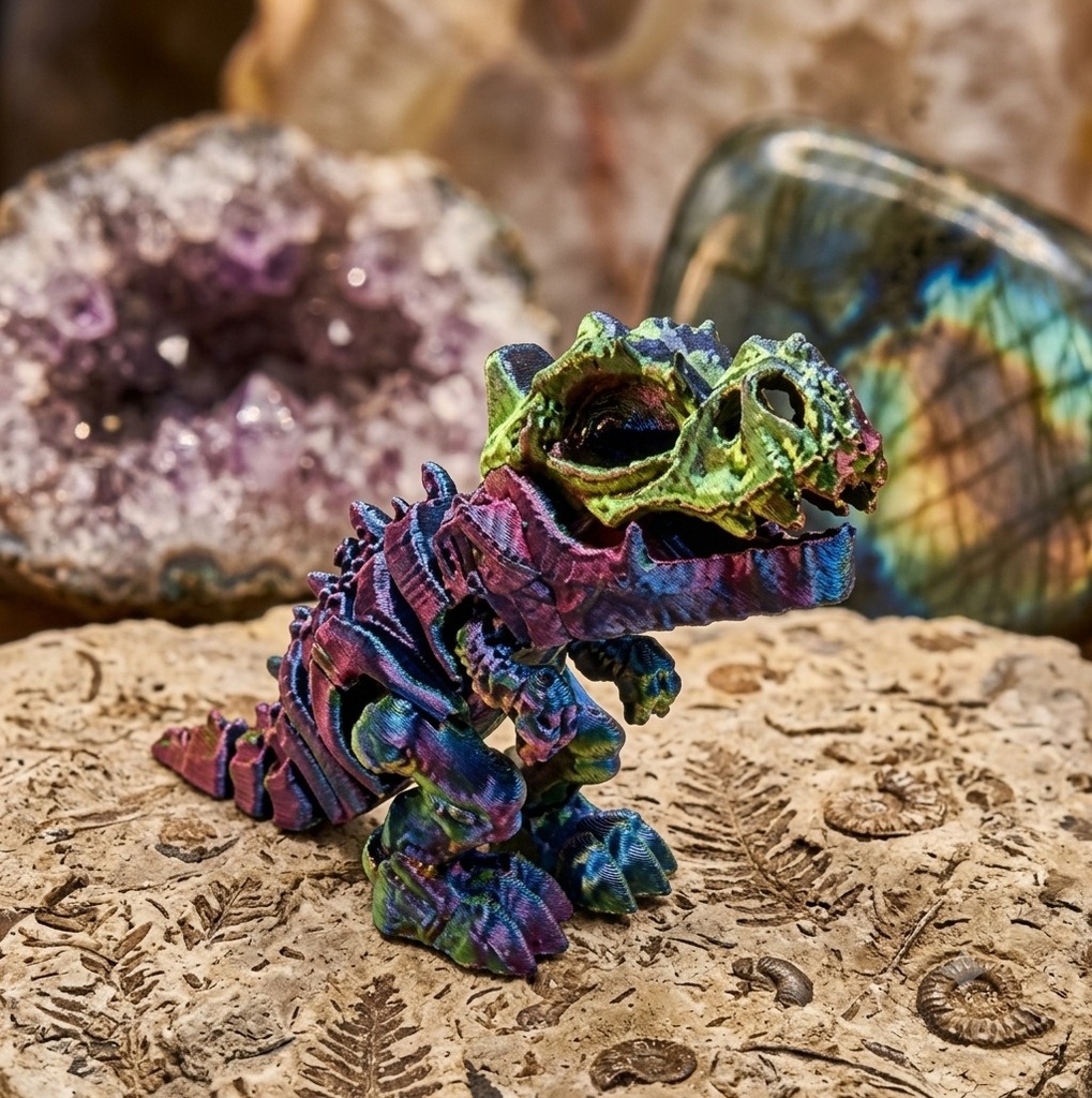 [KCHN036] T-Rex Skeleton — Chameleon Colours — Keychain