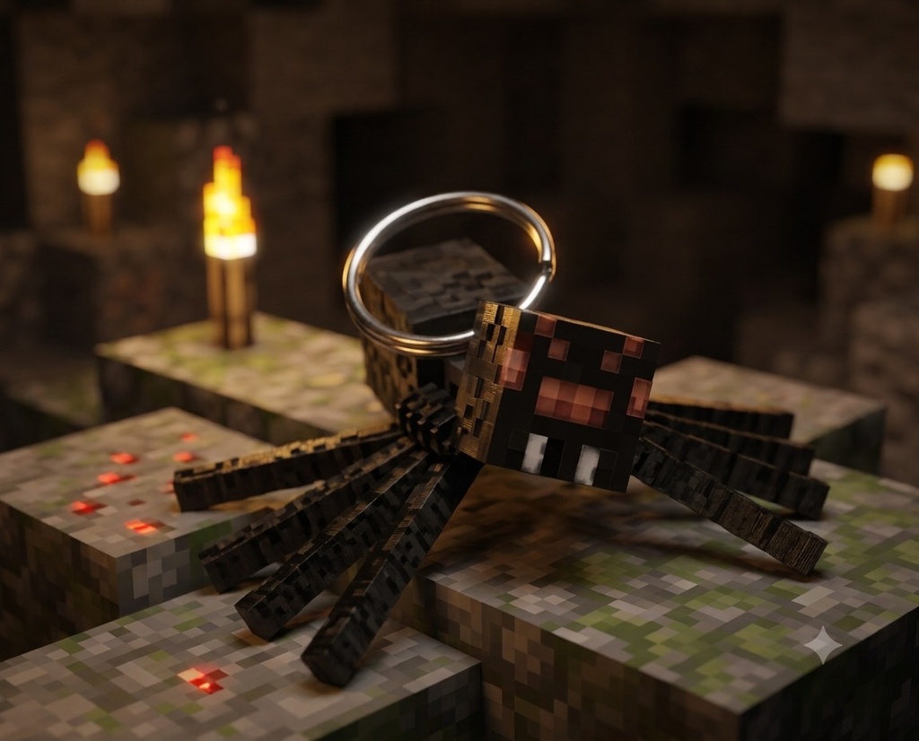 [KCHN039] Minecraft Spider — Keychain