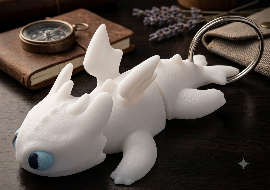 [KCHN002] White Dragon v1 — Keychain