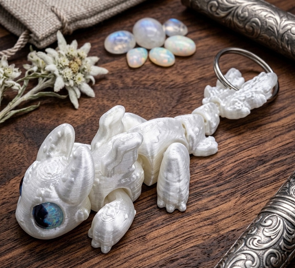 [KCHN004] White Dragon v2 — Keychain